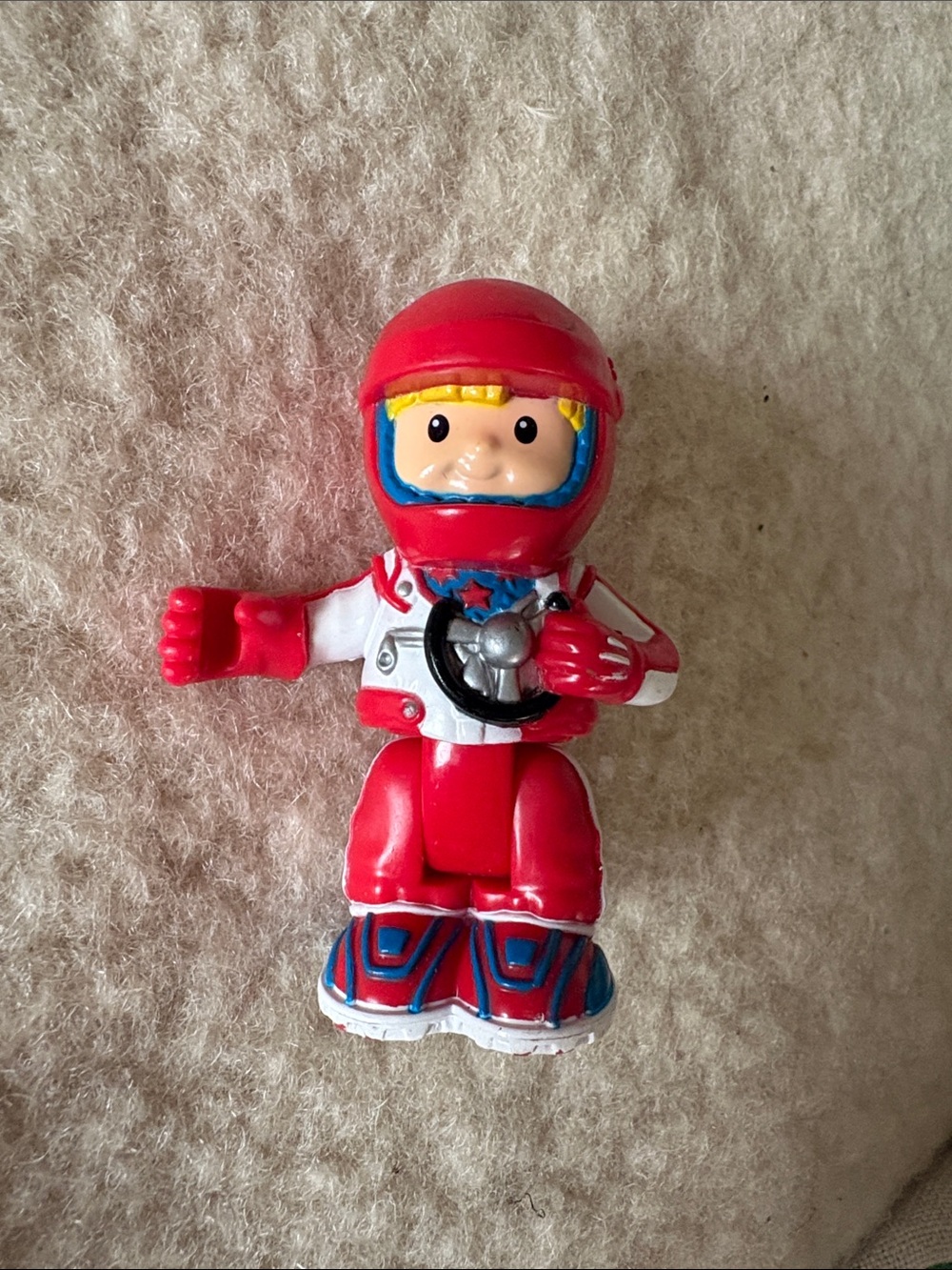 Fisher-Price Little People Bendable Race Car Driver Eddie Red